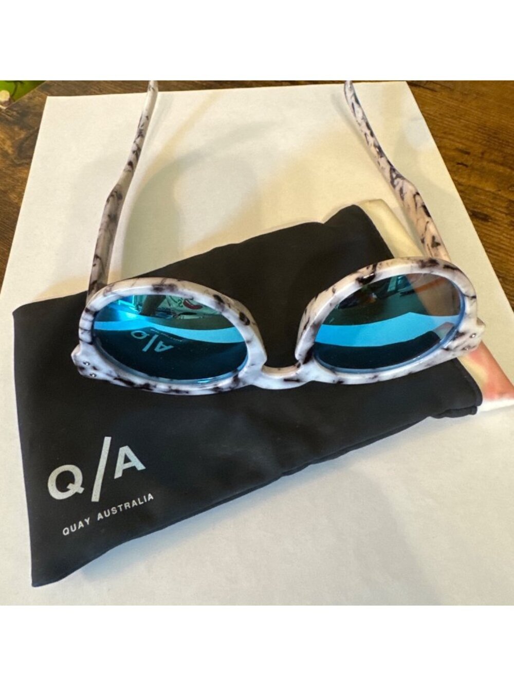 Quay Australia Sunglasses White Marble Frames